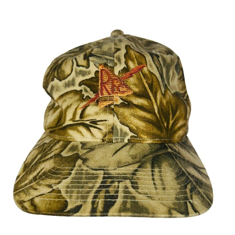 Vintage Youngan REC Electric Logo Camo Snapback Hat Adjustable One Size Fits Mos